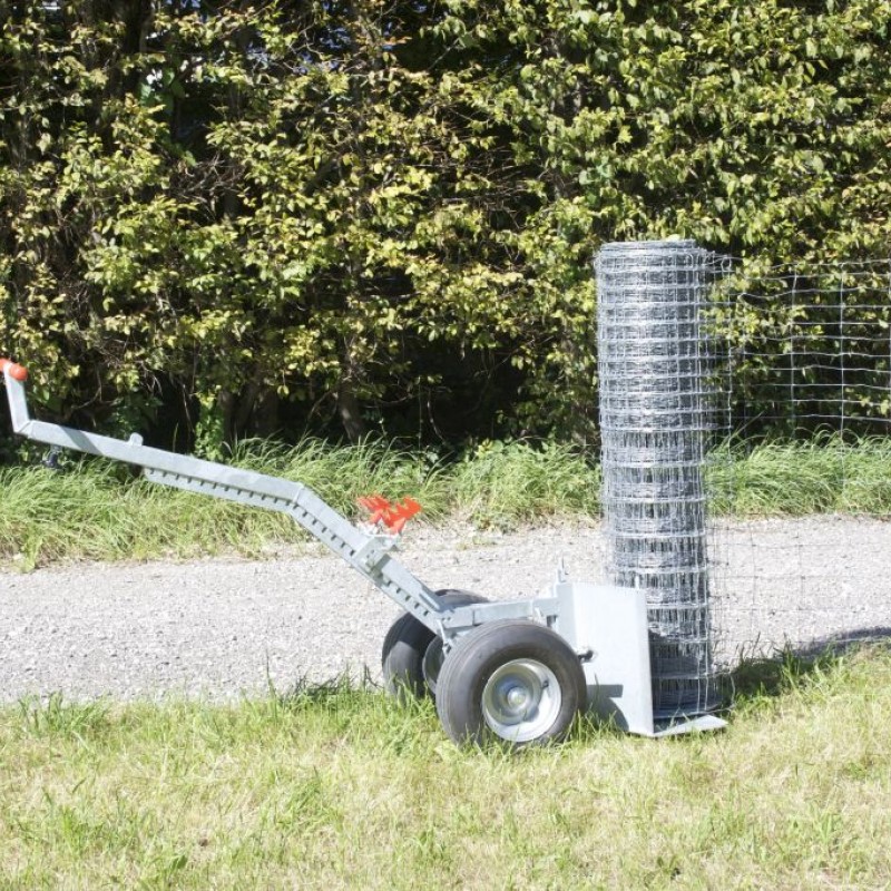 dérouleur grillage agricole sur diable TK